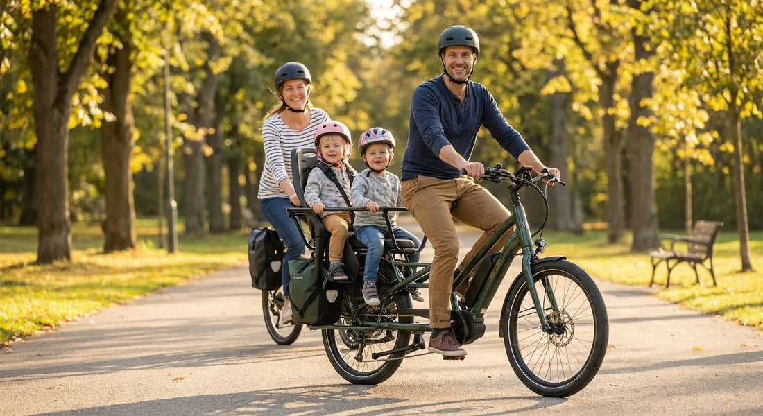 Elektrische longtail fiets gezin