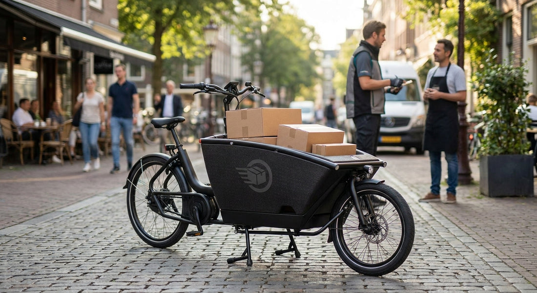 Elektrische bakfiets voor bezorgdiensten en pakketvervoer