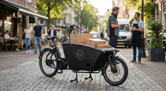 Elektrische bakfiets voor bezorgdiensten en pakketvervoer