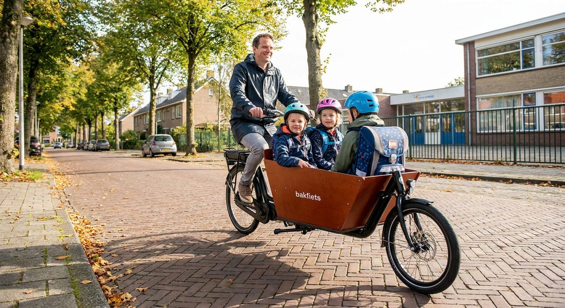Elektrische bakfiets voor de dagelijkse schoolrit
