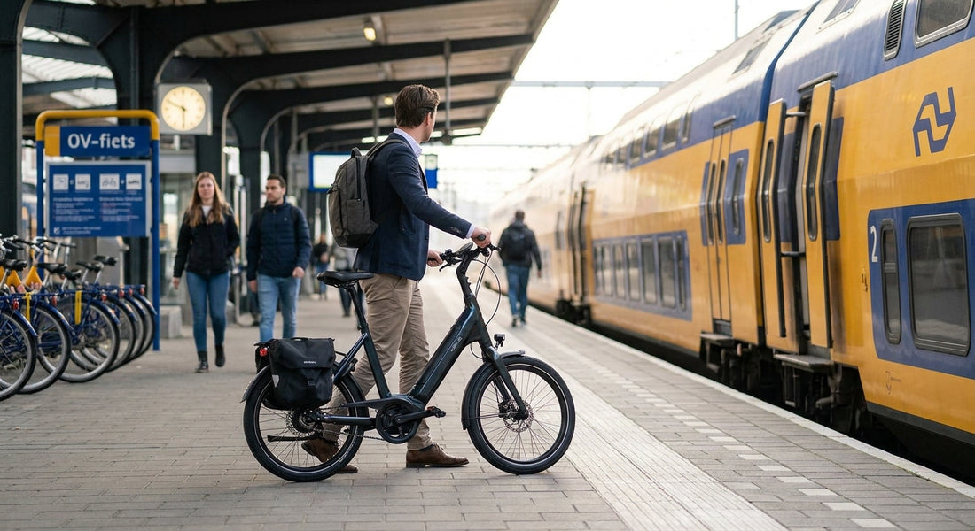 Elektrische fiets voor forensen die de trein combineren