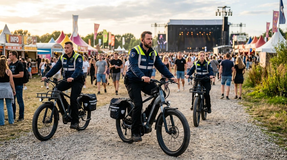 Elektrische fiets voor evenementenbeveiliging en festivalcrew