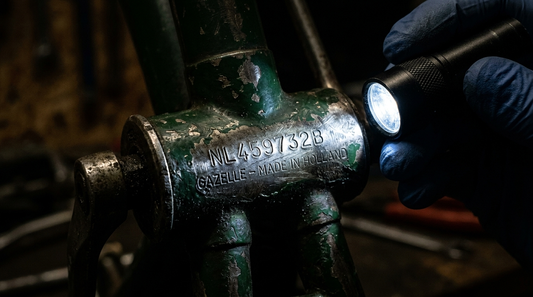 Framenummer e-bike controleren met zaklamp