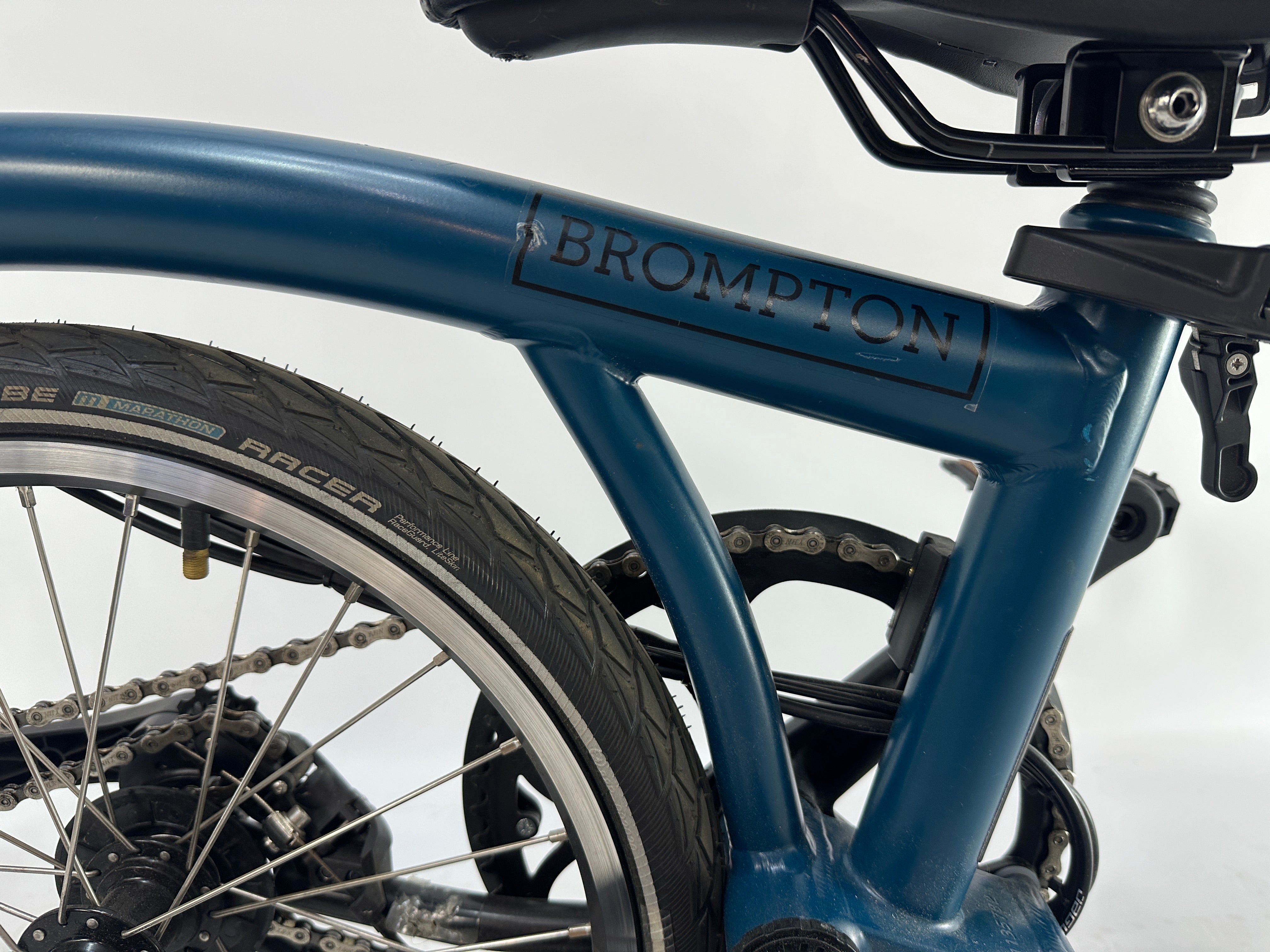 DEMO Brompton Electric Compact Vouwfiets Blauw 20