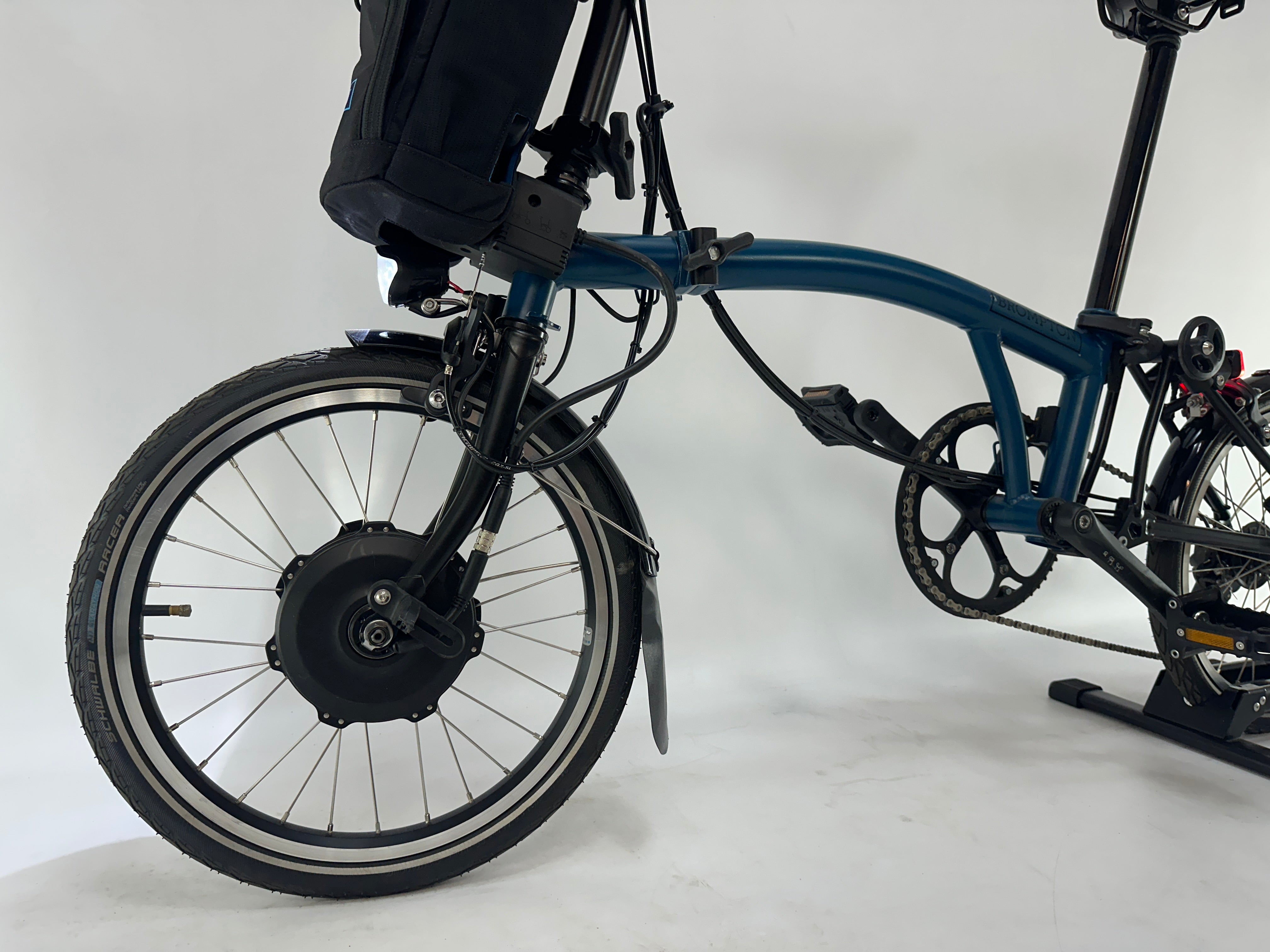 DEMO Brompton Electric Compact Vouwfiets Blauw 20