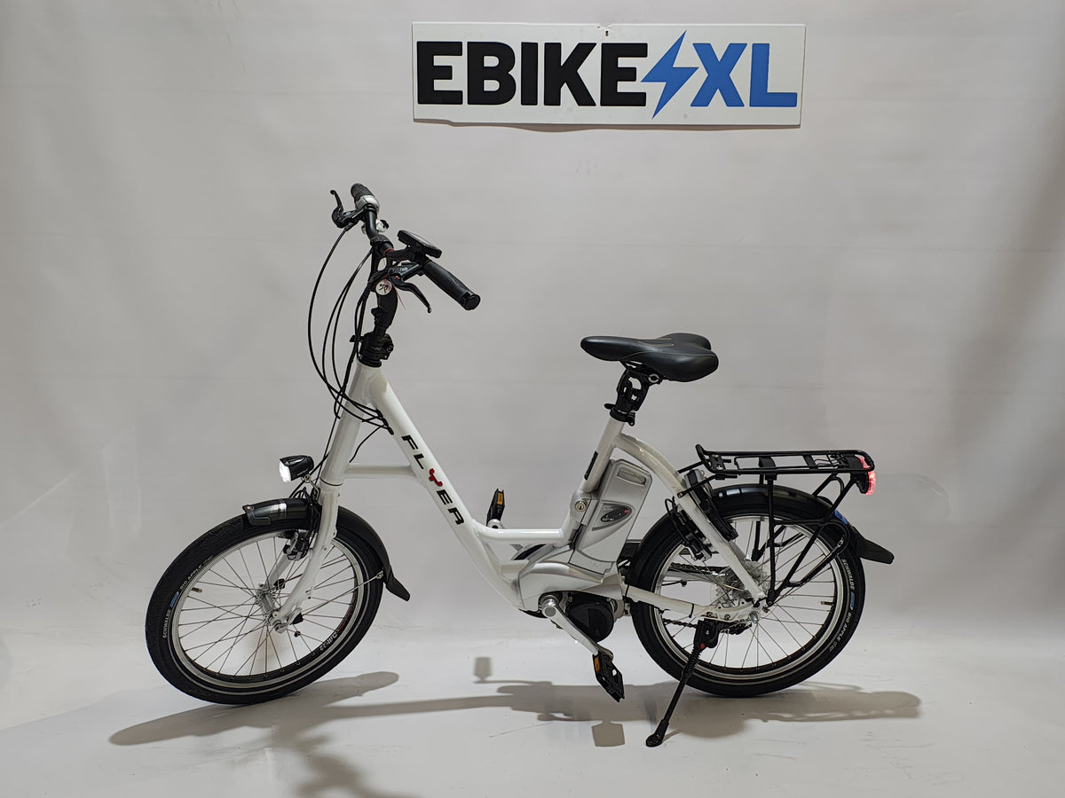 Flyer Compact Fiets Wit 20 inch, elektrische fiets, zijaanzicht