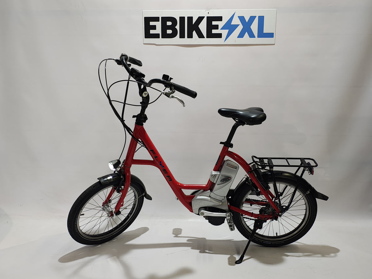 Flyer Compact Fiets Rood 20 inch, elektrische fiets, zijaanzicht