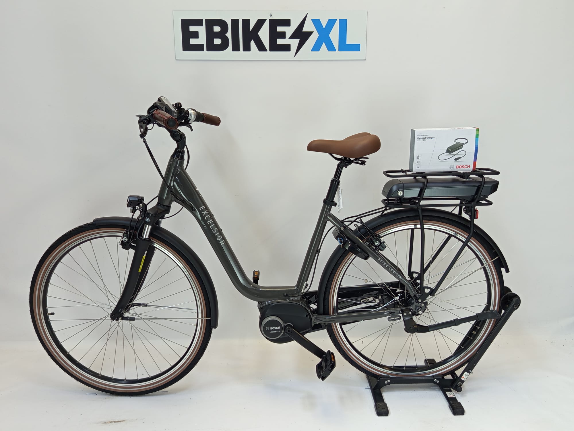 NIEUW! Excelsior Retro Cruiser Bosch Active Line Middenmotor Grijs