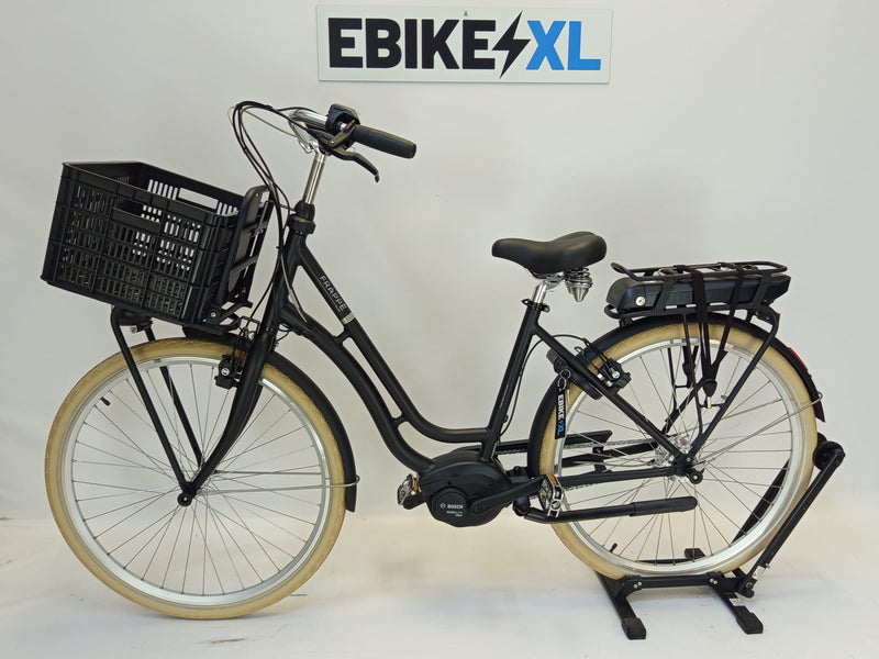 NIEUW! Frappé e-City Comfort Bosch Active Line Plus Middenmotor Zwart Mat Transportfiets M