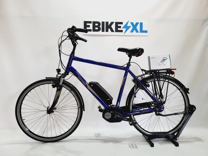 Victoria E-Trekking 5.7 SEH Bosch Active Line Middenmotor Blauw, elektrische fiets, zijaanzicht