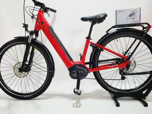 Cannondale Adventure Bosch Active Line Plus Middenmotor Lage instap Rood, elektrische fiets, linkerzijde