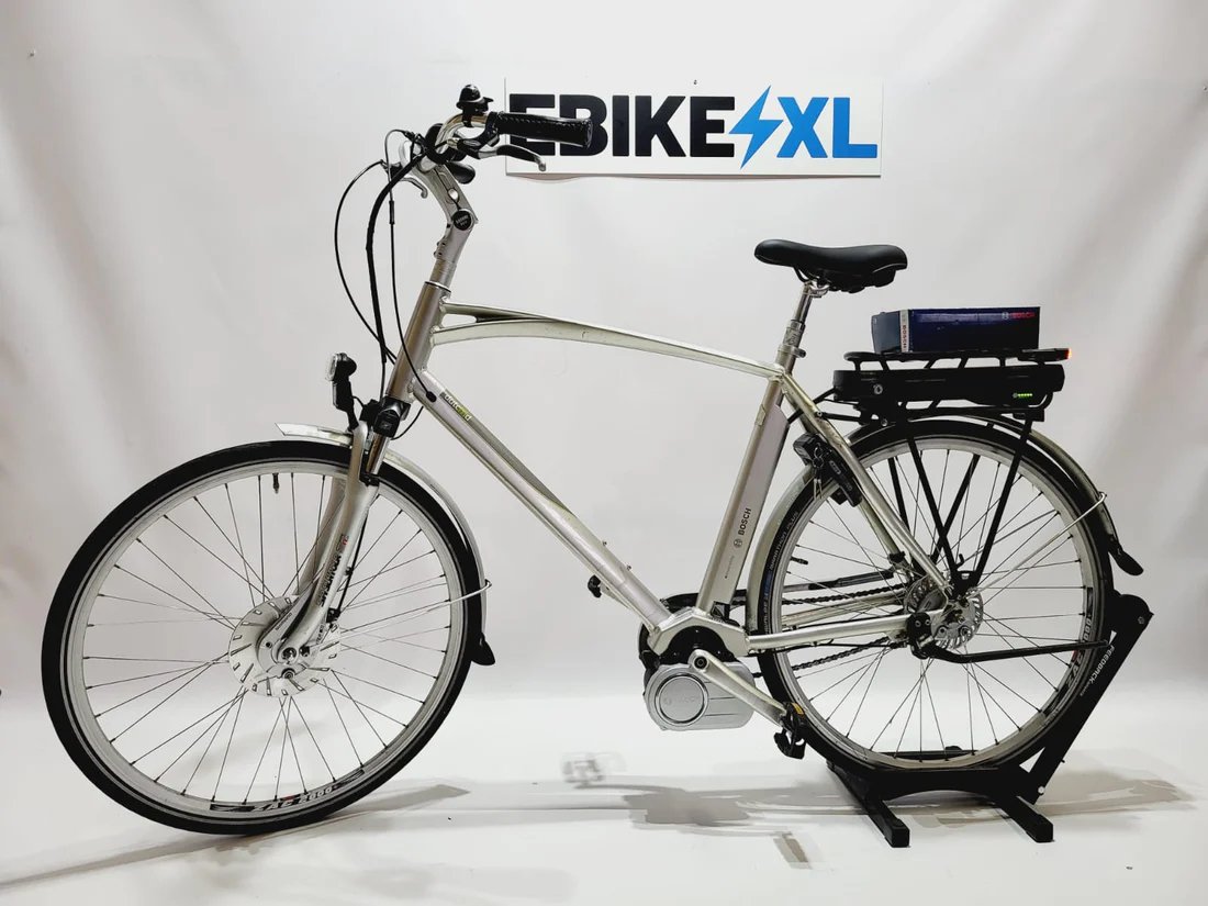 Dutch ID Cruiser N8 Bosch Classic Line Middenmotor Zilver, elektrische fiets, zijaanzicht