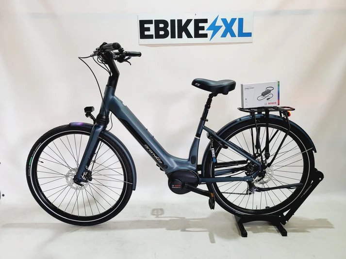 Granville E-à la Carte Bosch Performance Line Midden Lage instap Grijs / Blauw, elektrische fiets, zijaanzicht