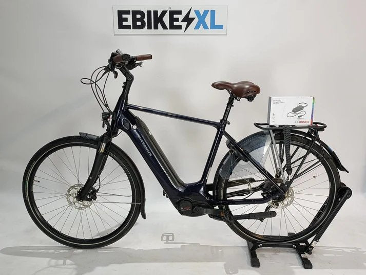 Batavus Finez e-Go Bosch Performance Line Middenmotor Donkerblauw, elektrische fiets, zijaanzicht
