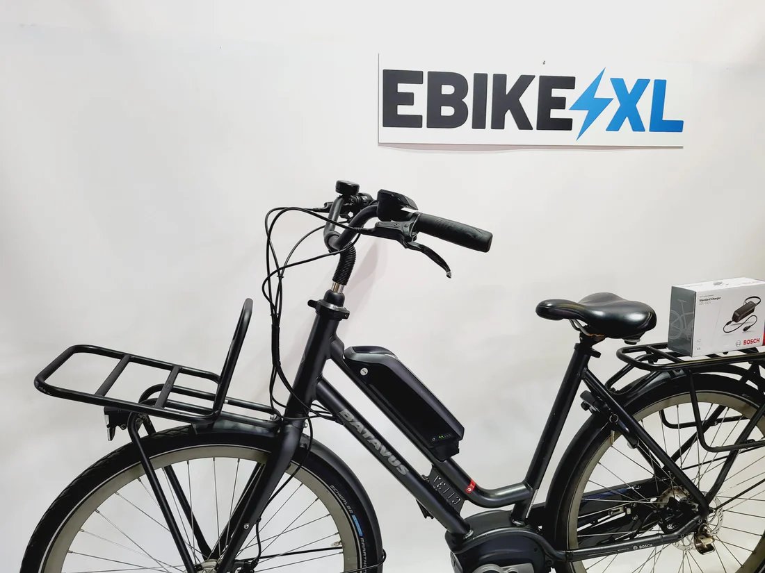 Batavus Quip E-Go EXT Bosch Active Line Middenmotor Transp Lage instap Zwart 55cm M