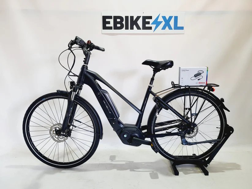 Velo de Ville AEB 200 Premium Bosch Performance Line Middenmotor Zwart, elektrische fiets, zijaanzicht