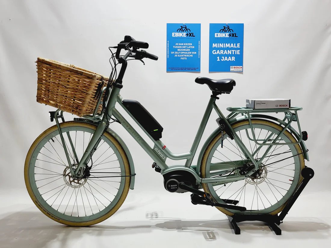 Batavus E-GO EXT Bosch Active Line Middenmotor Transportfi Lage instap Lichtgroen turkoois 61cm XL