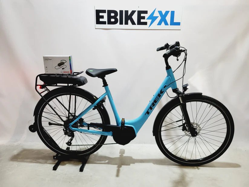 Trek Verve+ 2 Bosch Performance Line Middenmotor Lage instap Lichtblauw 50cm