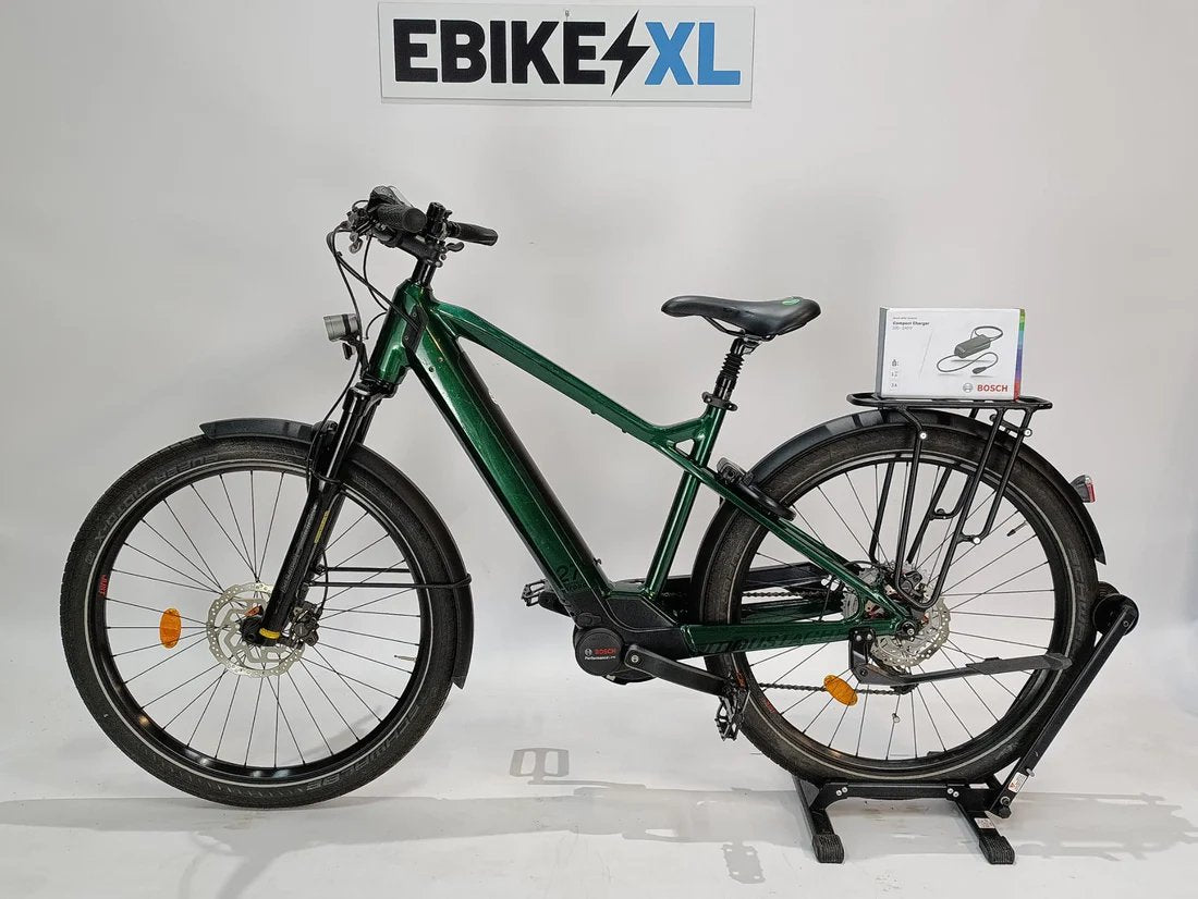 Moustache Samedi 27 XRoad Bosch Performance Line Middenmotor Groen, elektrische fiets, zijaanzicht