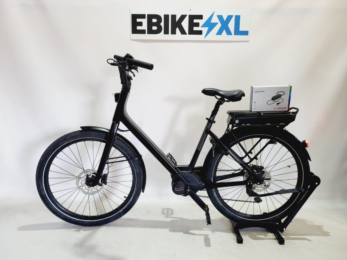 Moustache Lundi 26 Bosch Performance Line Middenmotor Lage instap Zwart, elektrische fiets, zijaanzicht