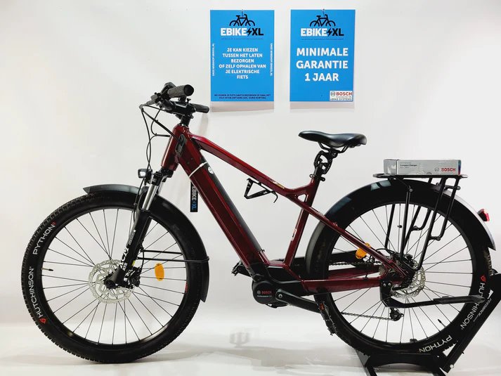 Moustache Samedi 27 Xroad Bosch Performance Line Middenmotor Rood, elektrische fiets, zijaanzicht