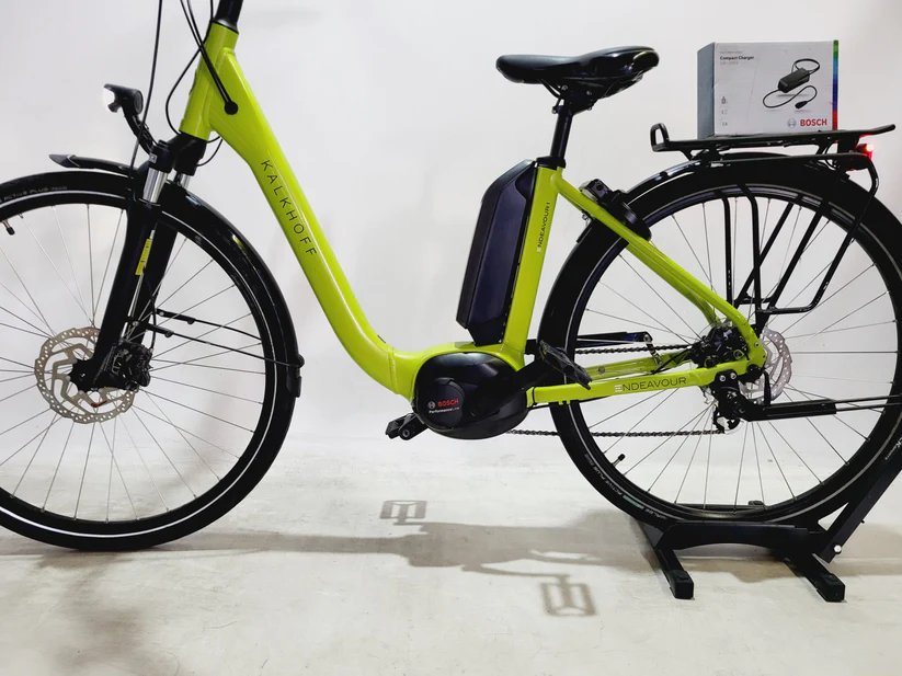 Kalkhoff Endeavour 1.B Move Bosch Performance Line Middenmo Lage instap Limoen Groen, zadel en frame