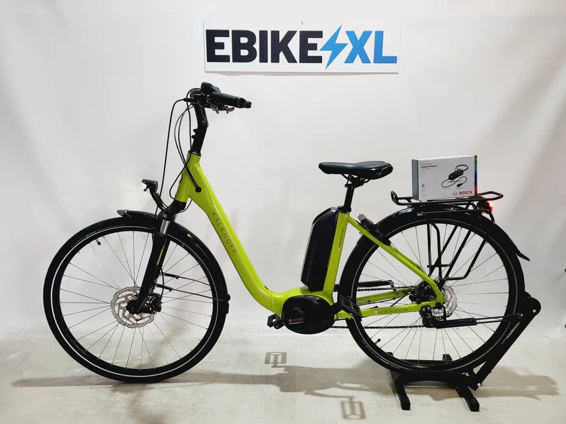Kalkhoff Endeavour 1.B Move Bosch Performance Line Middenmo Lage instap Limoen Groen, elektrische fiets, zijaanzicht