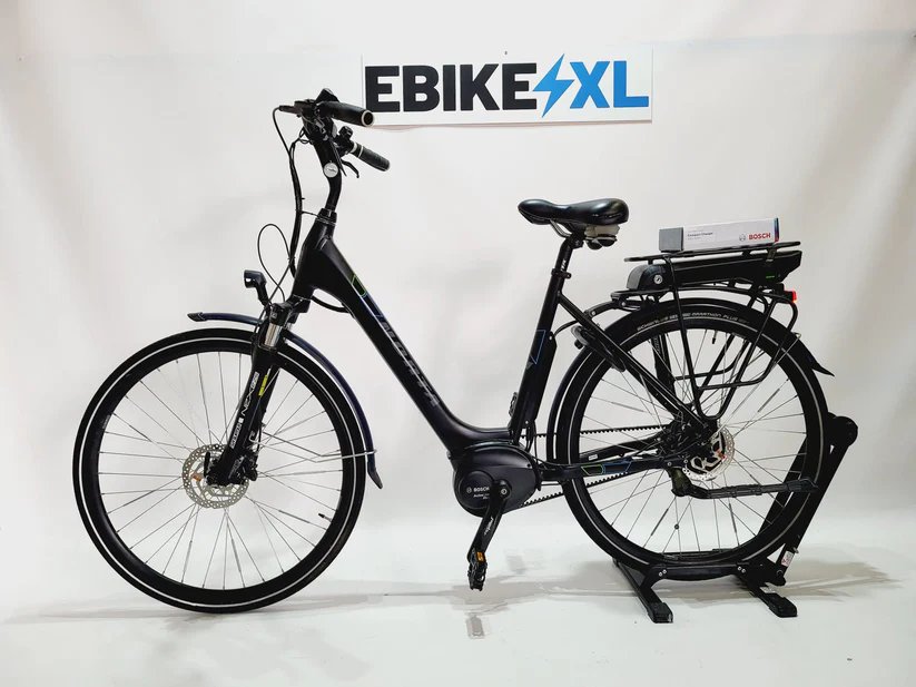 Norta B3.800 Bosch Active Line Plus Middenmotor Belt-dri Lage instap Zwart, elektrische fiets, zijaanzicht