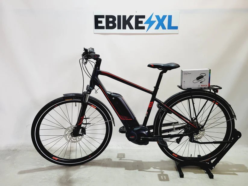 Scott E-Sub Sport 20 Bosch Performance Line MM 500Wh! Zwart / Rood, elektrische fiets, zijaanzicht