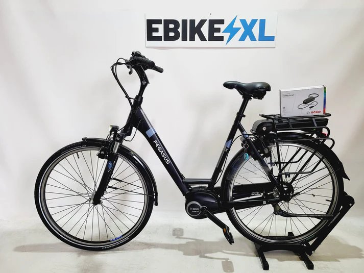 Pegasus Siena E7F Bosch Active Line Middenmotor Lage instap Zwart, elektrische fiets, zijaanzicht