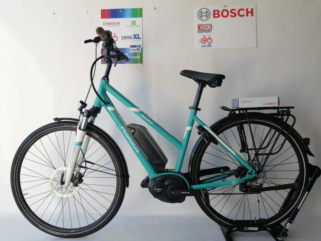 Pegasus Solero E8 Bosch Act Line Plus Middenmotor Lage instap Aaquamarijn 50cm M