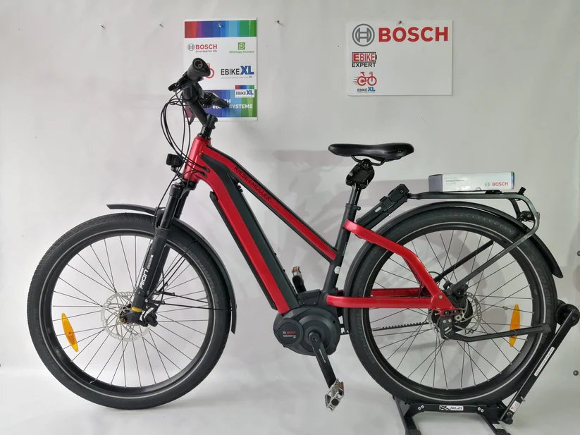 Riese & Muller Charger GH BELT VARIO Bosch Performance Line CX M Rood / Zwart, elektrische fiets, zijaanzicht