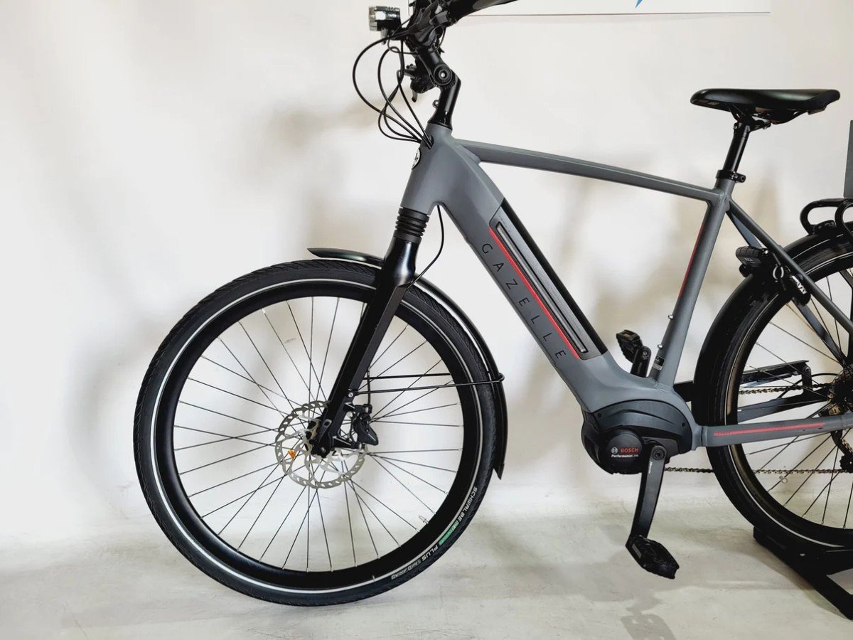 Gazelle Ultimate T10 Bosch Performance Line MM 500Wh! Heren Lichtgrijs 52cm