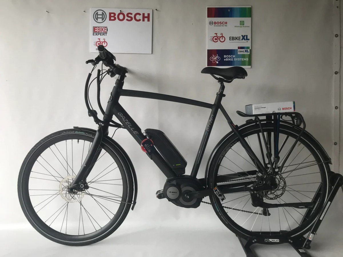 Gazelle Citizen Bosch Active Line Middenmotor Zwart, elektrische fiets, zijaanzicht