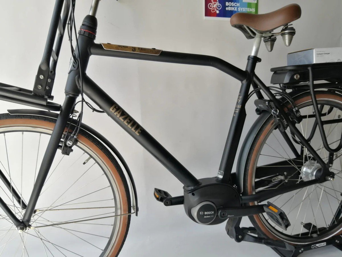 Gazelle Heavy Duty Bosch Active Line Middenmotor Heren Zwart 59cm