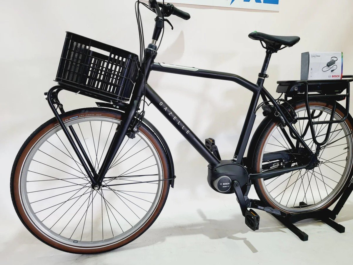 Gazelle Heavy Duty Bosch Active Line Middenmotor Transporf Heren Zwart 59cm
