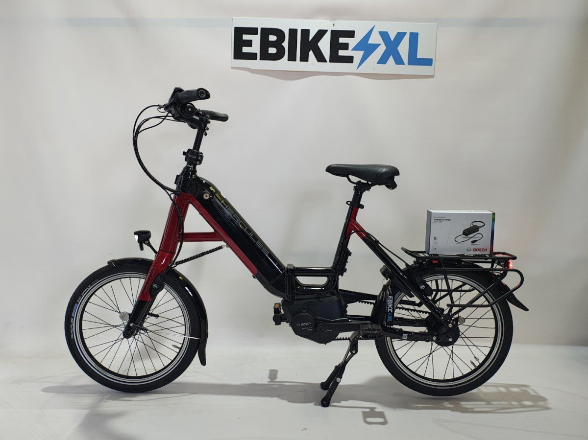 Hercules Rob Fold Pro Bosch Active Line Plus Middenmotor Zwart / Rood, elektrische fiets, zijaanzicht